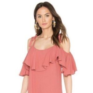Misa Los Angeles Marina Cold Shoulder Ruffle Top XS
